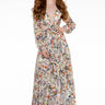 Front View On Top Maxi Floral Dress With Side Cut Outs