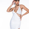 Front View On Your Wishlist Mini Dress With Rhinestone Bra