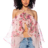 Front View Once Upon A Dream Floral Halter Neck Blouse