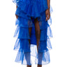 Front View Once Upon A Dream Ruffle Maxi Skirt In Royal Blue