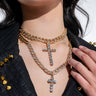 Front View One And Only Gold Cross Necklace Set