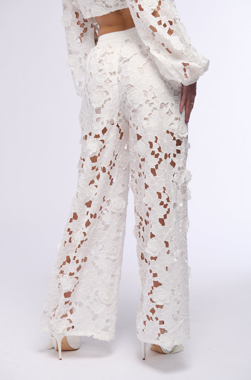 Back View One Last Night Floral Wide Leg Pant 2