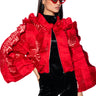 Front View One Night Ruffle Zp Up Bomber