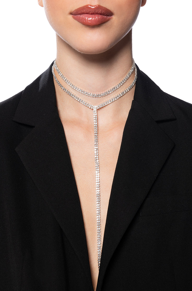 Front View One Of A Kind Silver Shine Necklace