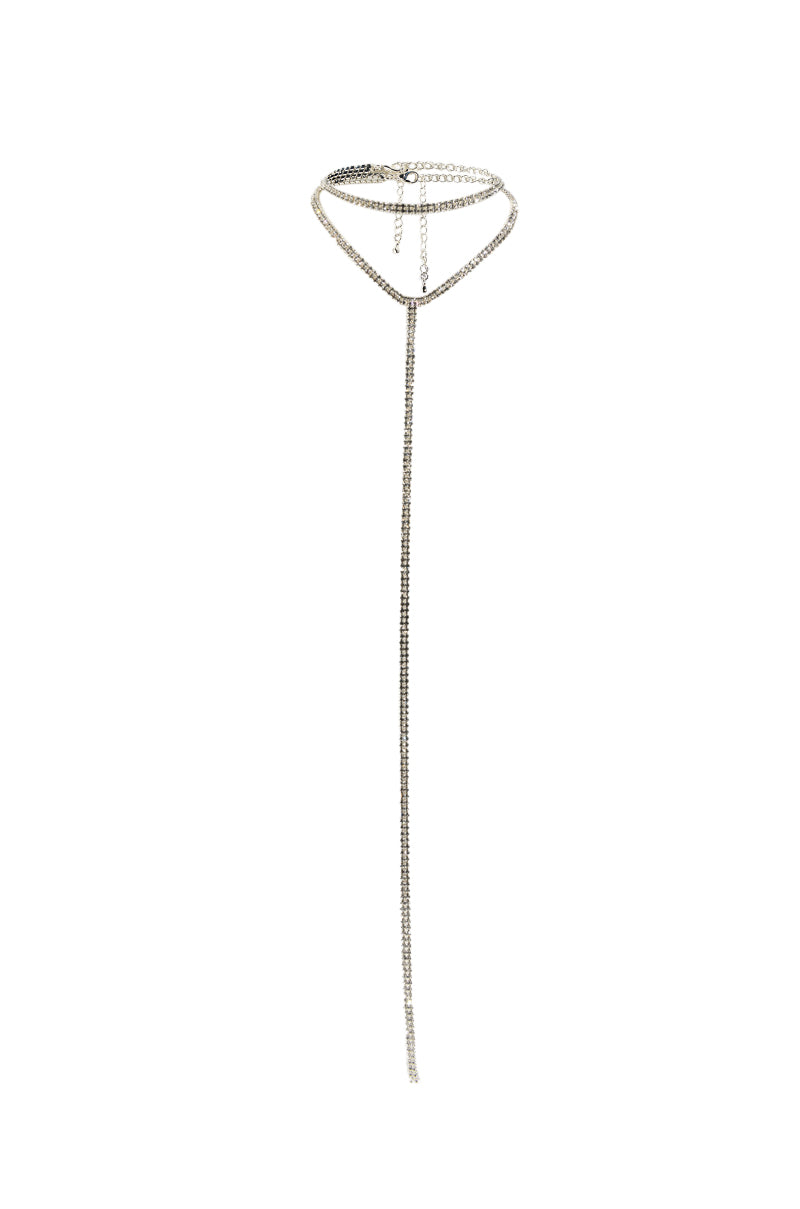 Side View One Of A Kind Silver Shine Necklace 2