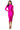 Front View One Of One Long Sleeve Midi Dress In Neon Pink