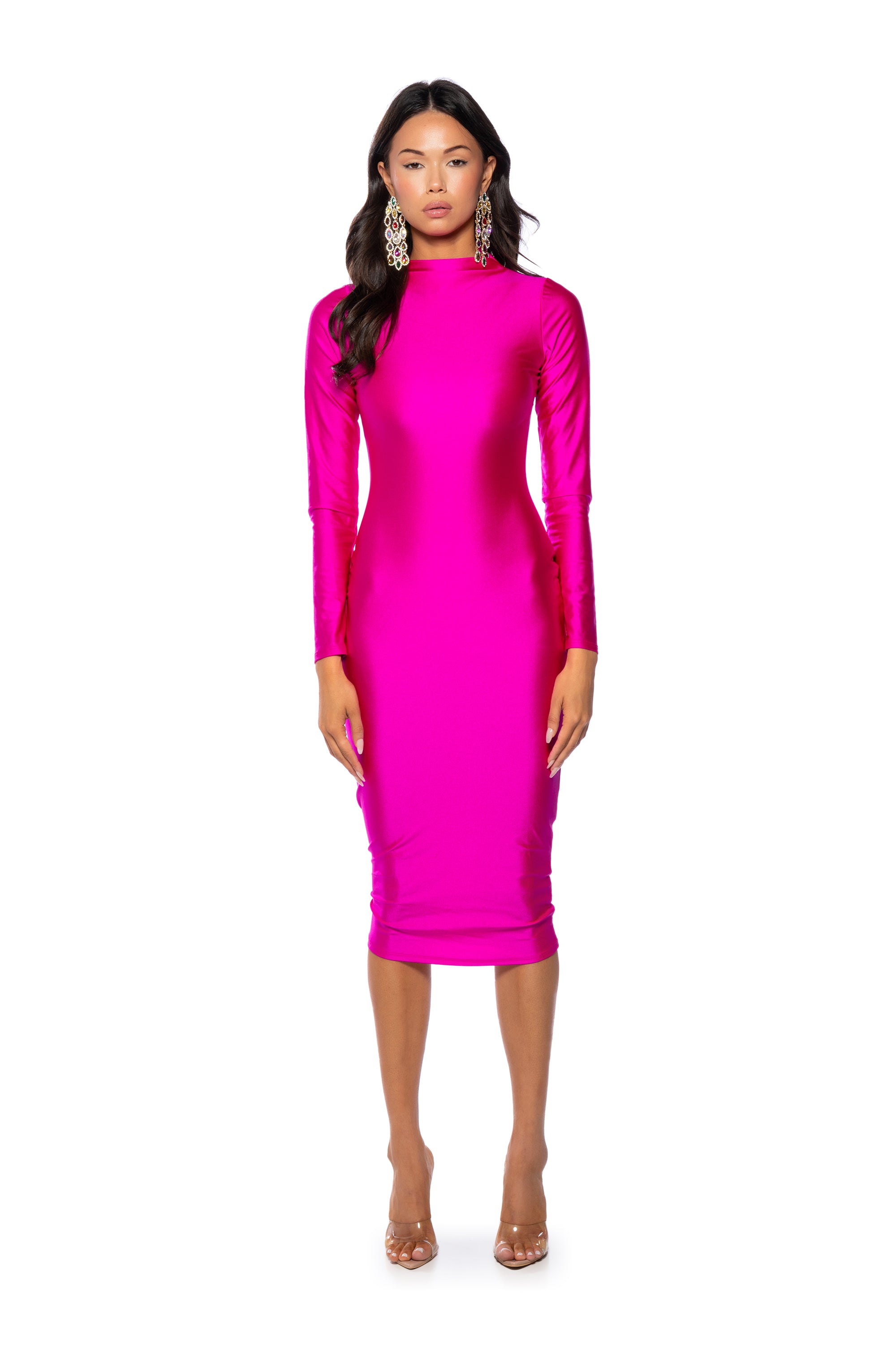 ONE OF ONE LONG SLEEVE MIDI DRESS AKIRA ONE OF ONE LONG SLEEVE MIDI DRESS AKIRA