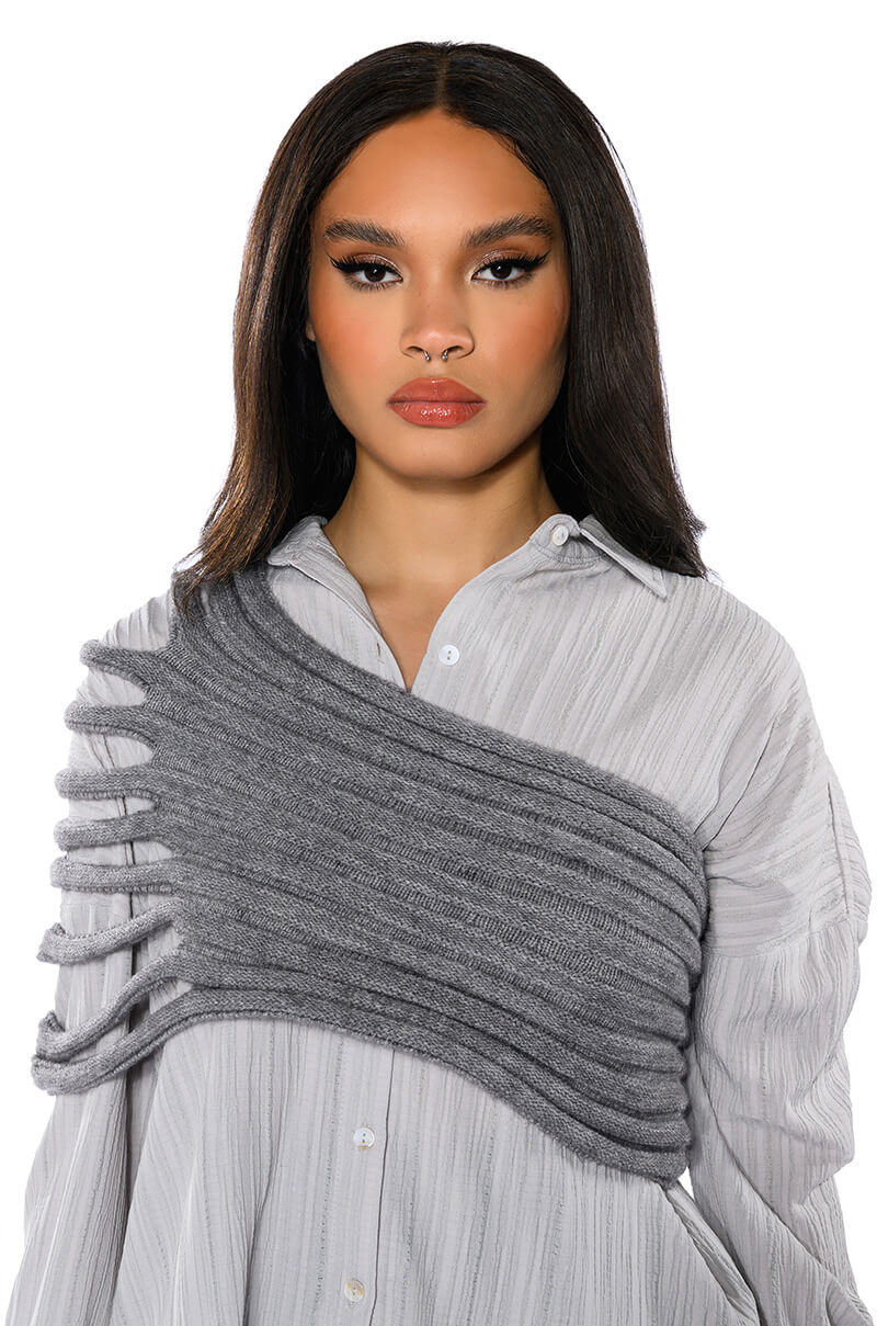 Side View One Shoulder Rib Knit Layering Tube Top 1