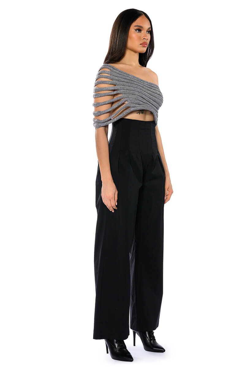 Extra View One Shoulder Rib Knit Layering Tube Top 6