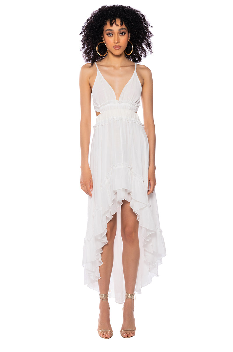 Front View One Summer Night High Low Maxi Dress