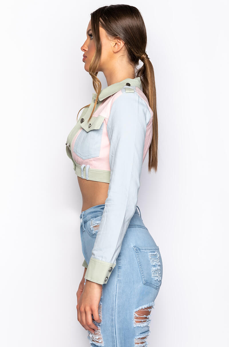Full View One Two Step Multi Color Denim Jacket