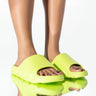 Front View Only In My Dreams Flat Sandal In Green