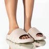 Front View Only In My Dreams Flat Sandal In Taupe