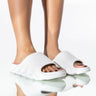 Front View Only In My Dreams Flat Sandal In White