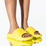 Front View Only In My Dreams Flat Sandal In Yellow