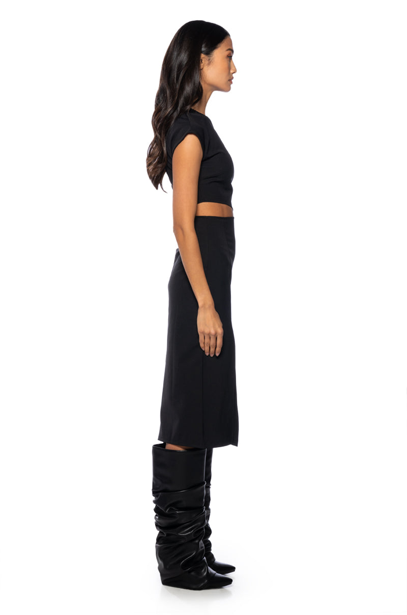 Back View Only One Cut Out Tshirt Midi Dress