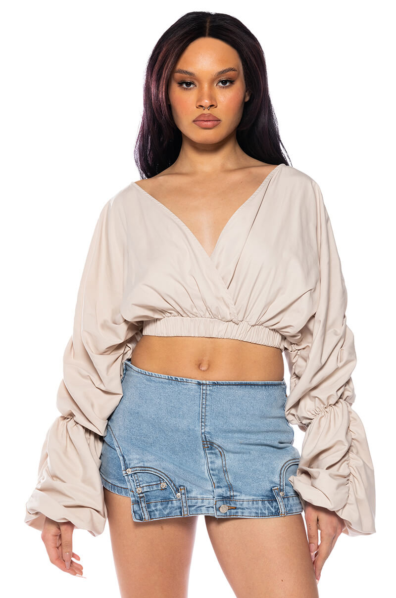 OPHELIA RUCHED LONG SLEEVE BLOUSE view 0