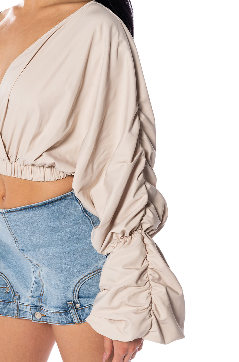 Extra View Ophelia Ruched Long Sleeve Blouse