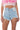 Back View Opposite Direction High Waisted Denim Shorts