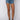 Front View Opposite Direction High Waisted Denim Shorts in Medium Blue Denim