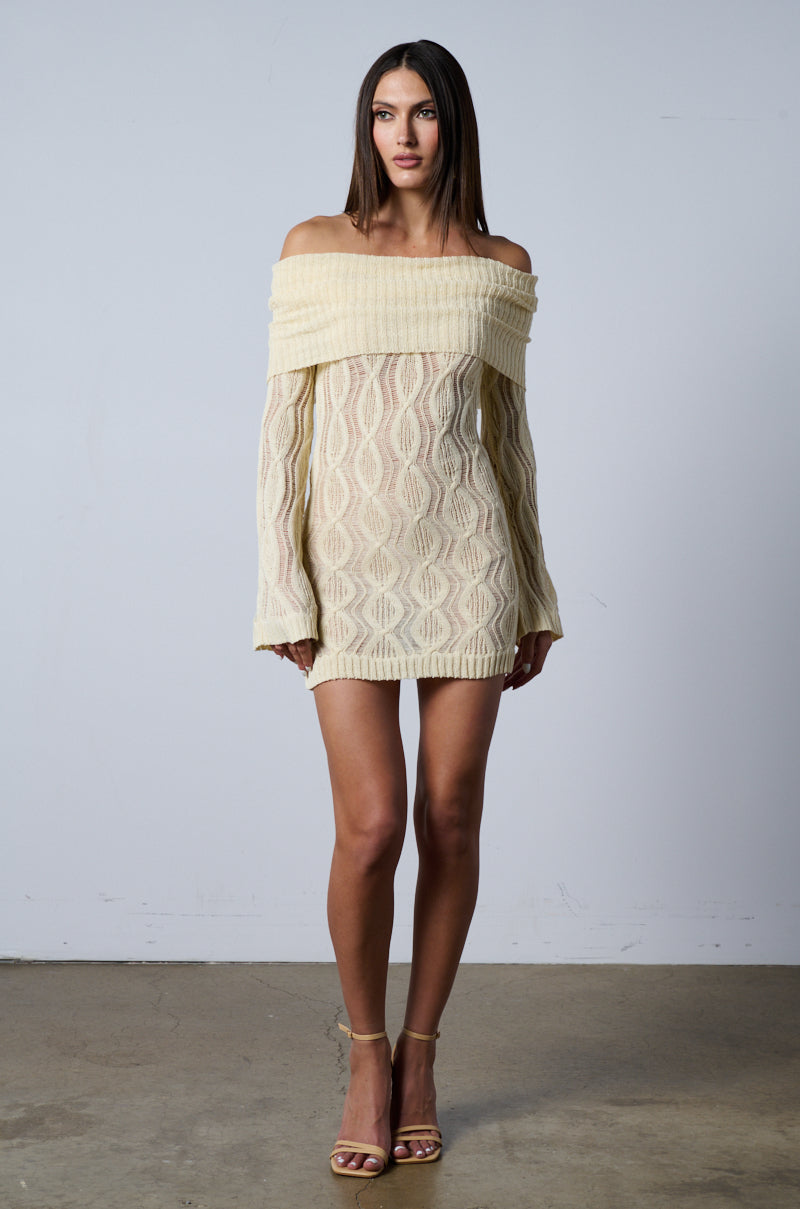 ORDINARY WOMAN LONG SLEEVE OFF THE SHOULDER MINI DRESS AKIRA ORDINARY WOMAN LONG SLEEVE OFF THE SHOULDER MINI DRESS AKIRA