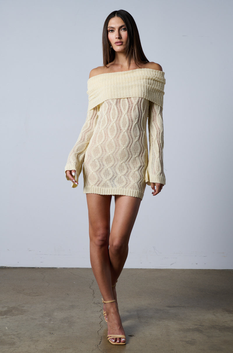 ORDINARY WOMAN LONG SLEEVE OFF THE SHOULDER MINI DRESS AKIRA ORDINARY WOMAN LONG SLEEVE OFF THE SHOULDER MINI DRESS AKIRA