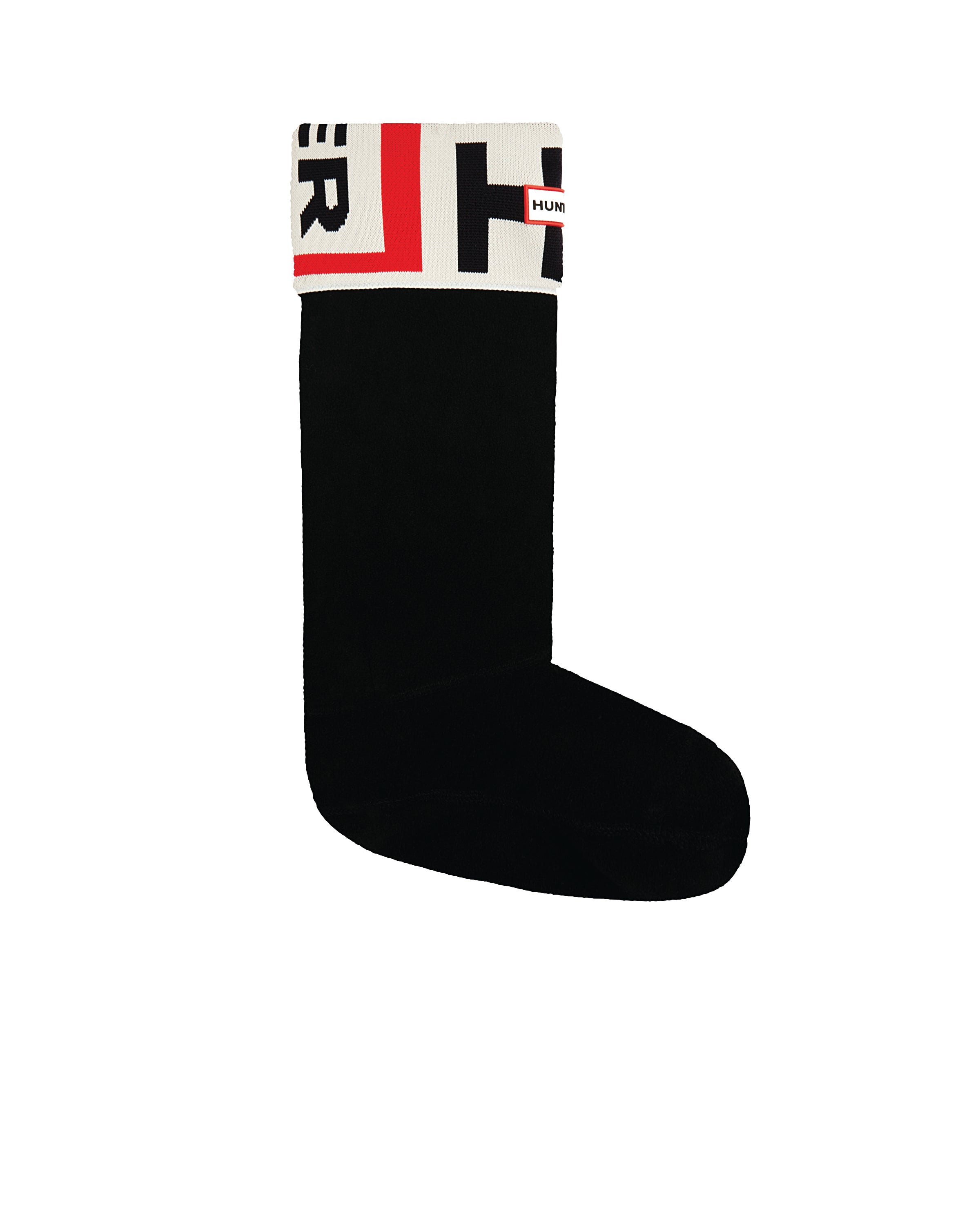 Front View Original Tall Boot Sock Logo Cuff in Exploded Logo
