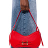 Front View Ortiz Shoulder Bag In Red Pu