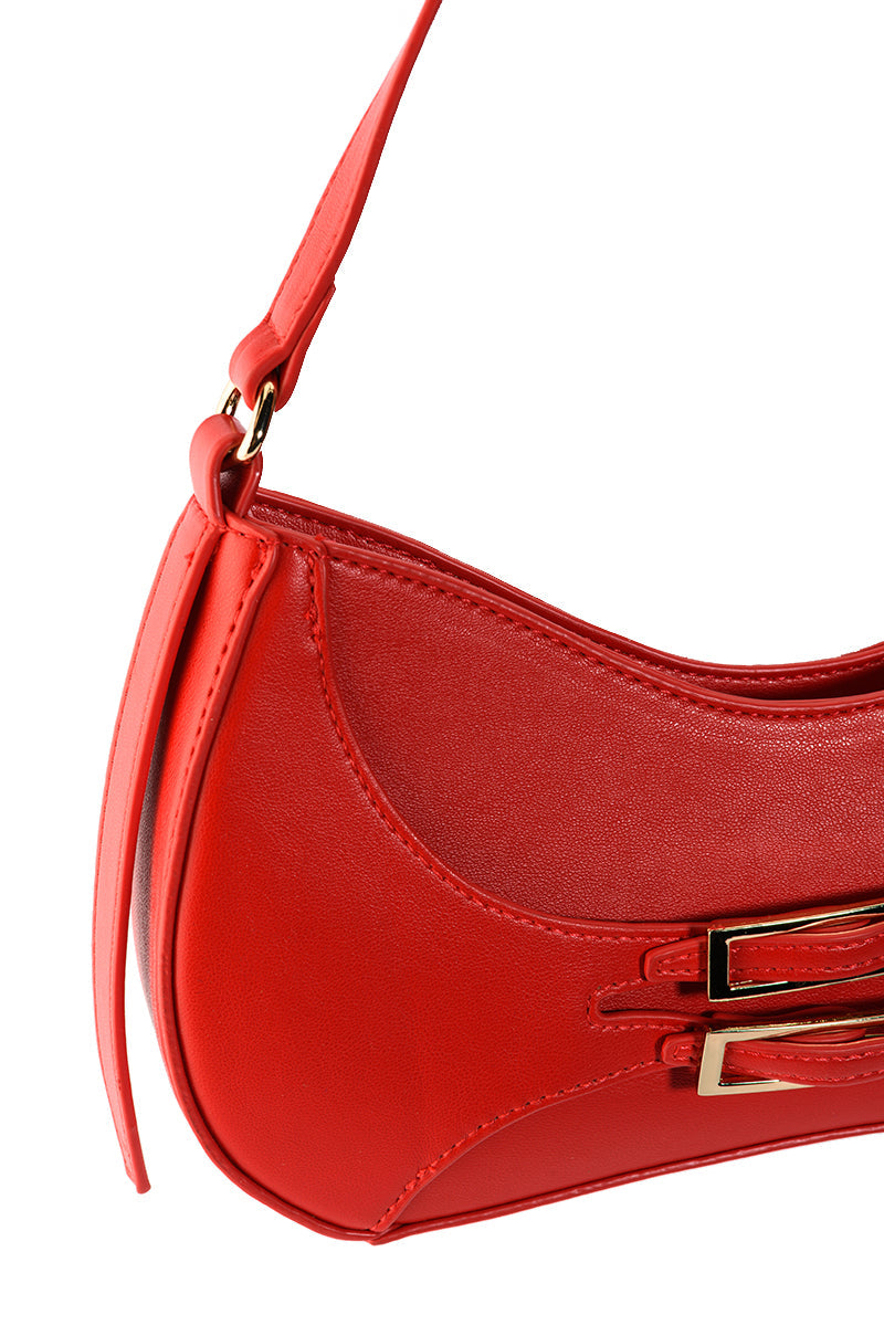Detail View Ortiz Shoulder Bag In Red Pu 3