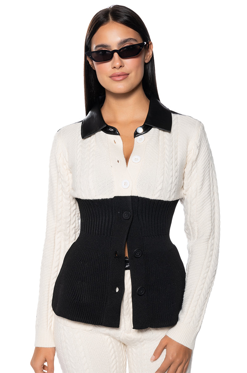 Front View Out For The Day Sweater Knit Button Down Cardigan