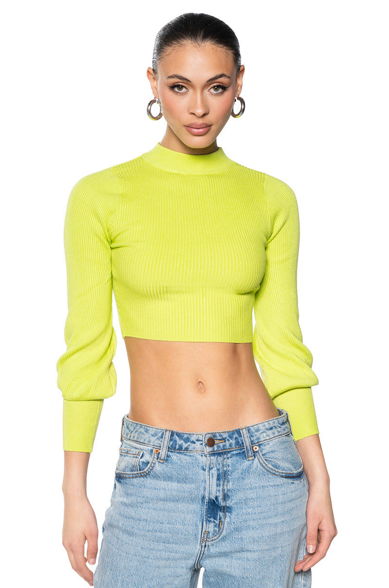 OUT OF THE BOX LONG SLEEVE MOCK NECK RIBBED SWEATER view 0