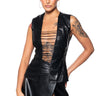 Front View Out Of The Void Faux Leather Sleeveless Shirt