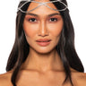 Front View Over The Moon Rhinestone Head Dress In Silver