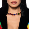 Front View Over The Rainbow Gemstone Choker