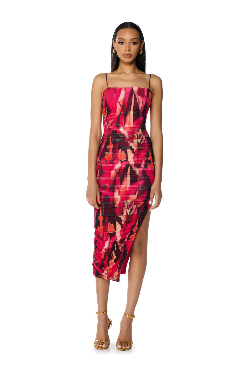 akira mesh dress RUNAWAY SATIN MESH MAXI DRESS