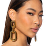 Front View Oversized Link Earring In Gold