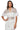 Front View Oversized Mesh Short Sleeve Button Down In White