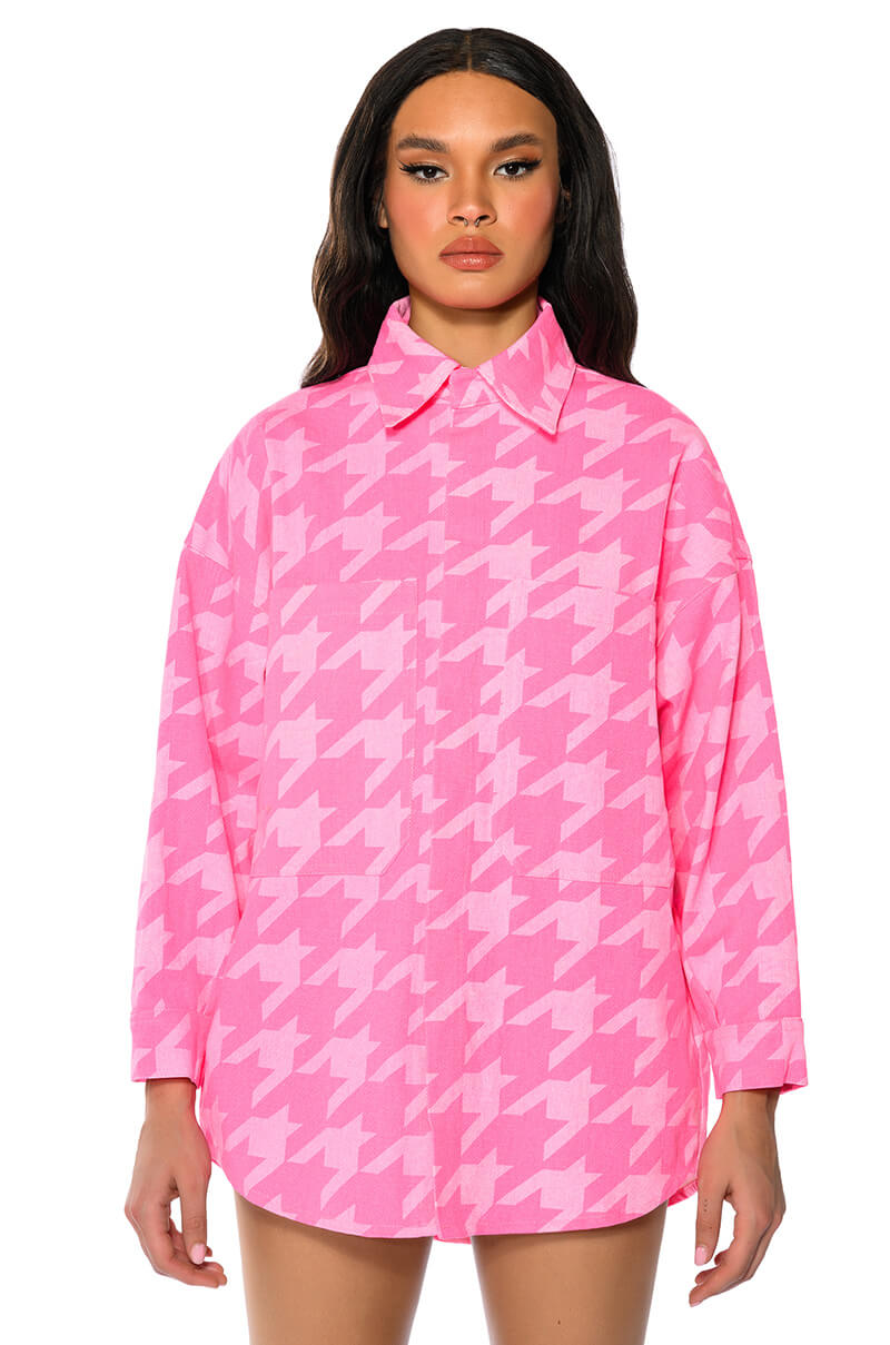 Front View Oversized Neon Denim Jacket