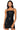 Front View Own The Night Mini Dress In Black