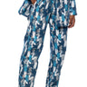 Front View Painted Blue High Waist Wide Leg Pant