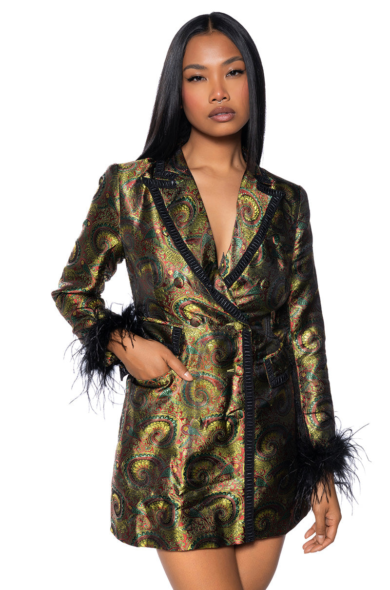 Front View Paisley This Paisley That Blazer Dress