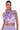 Front View Pansy Garden Cropped Halter Top