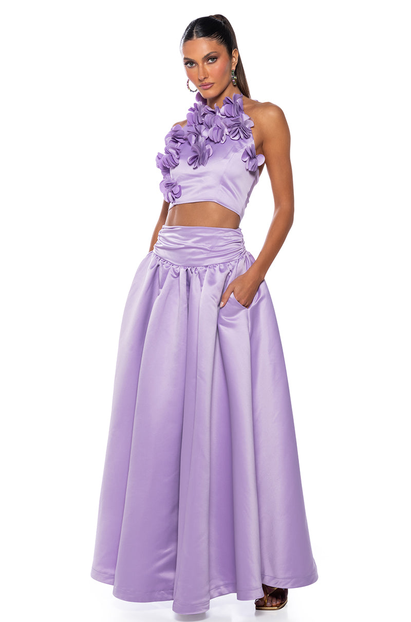 Back View Pansy Garden Maxi Skirt 2