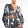 Front View Paparazzi Shine Tie Front Top And Legging Set