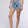 Front View Paper Bag Wrap Belt Denim Short