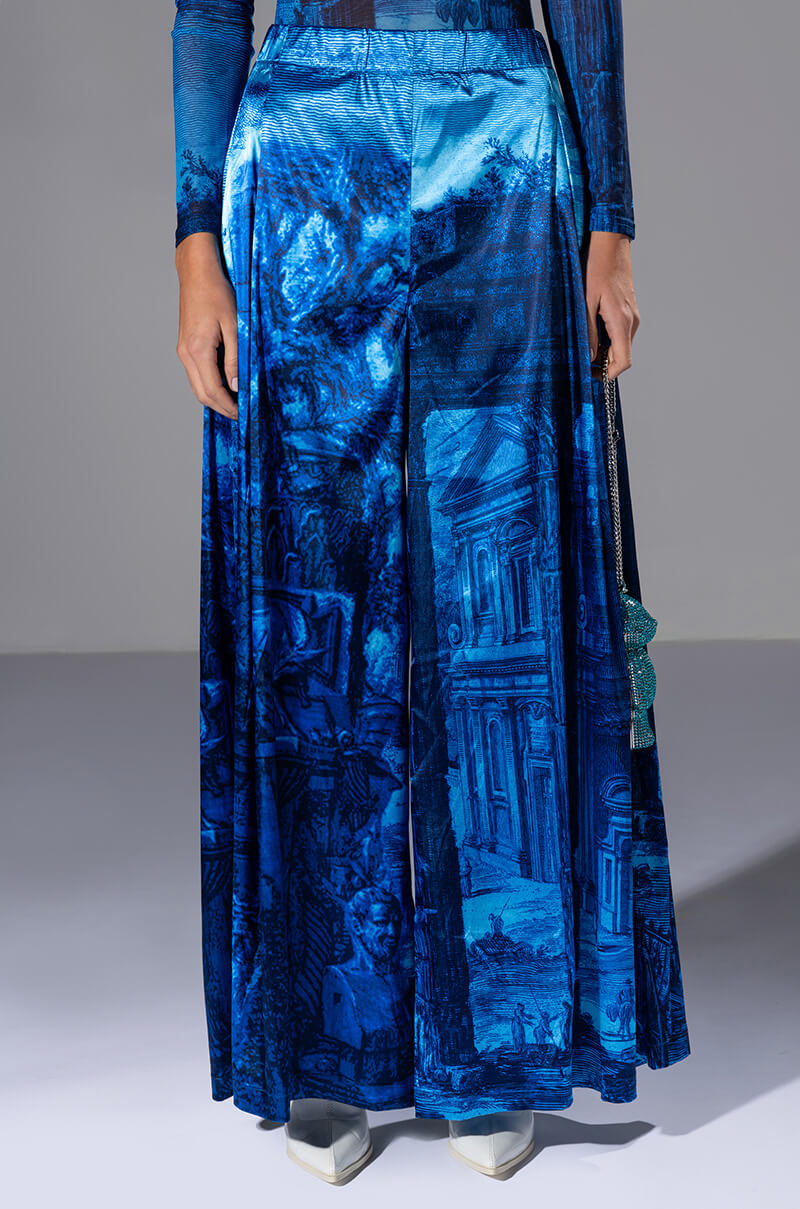 Front View Paradise Abstract Wide Leg Pant