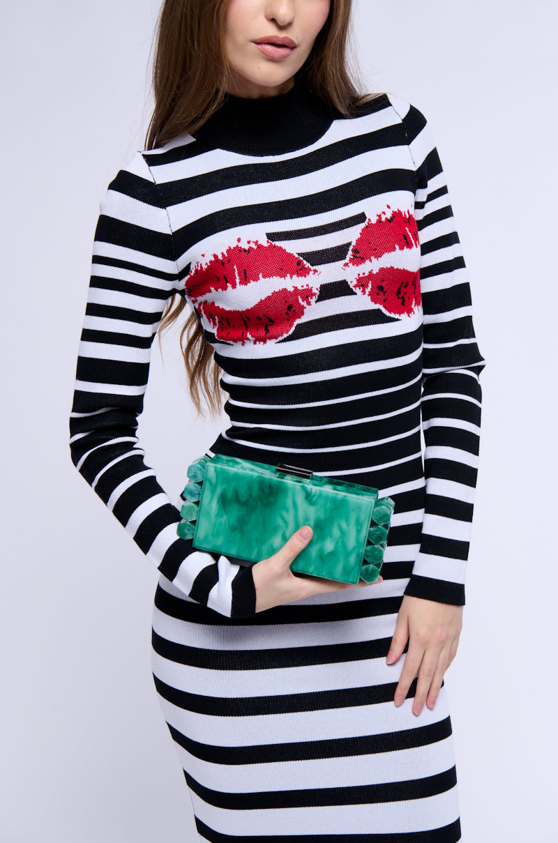 Side View Paradiso Acrylic Clutch