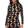 Front View Parallel Dimension Cut Out Mini Dress