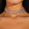 Front View Paris Rosey Rhinestone Choker