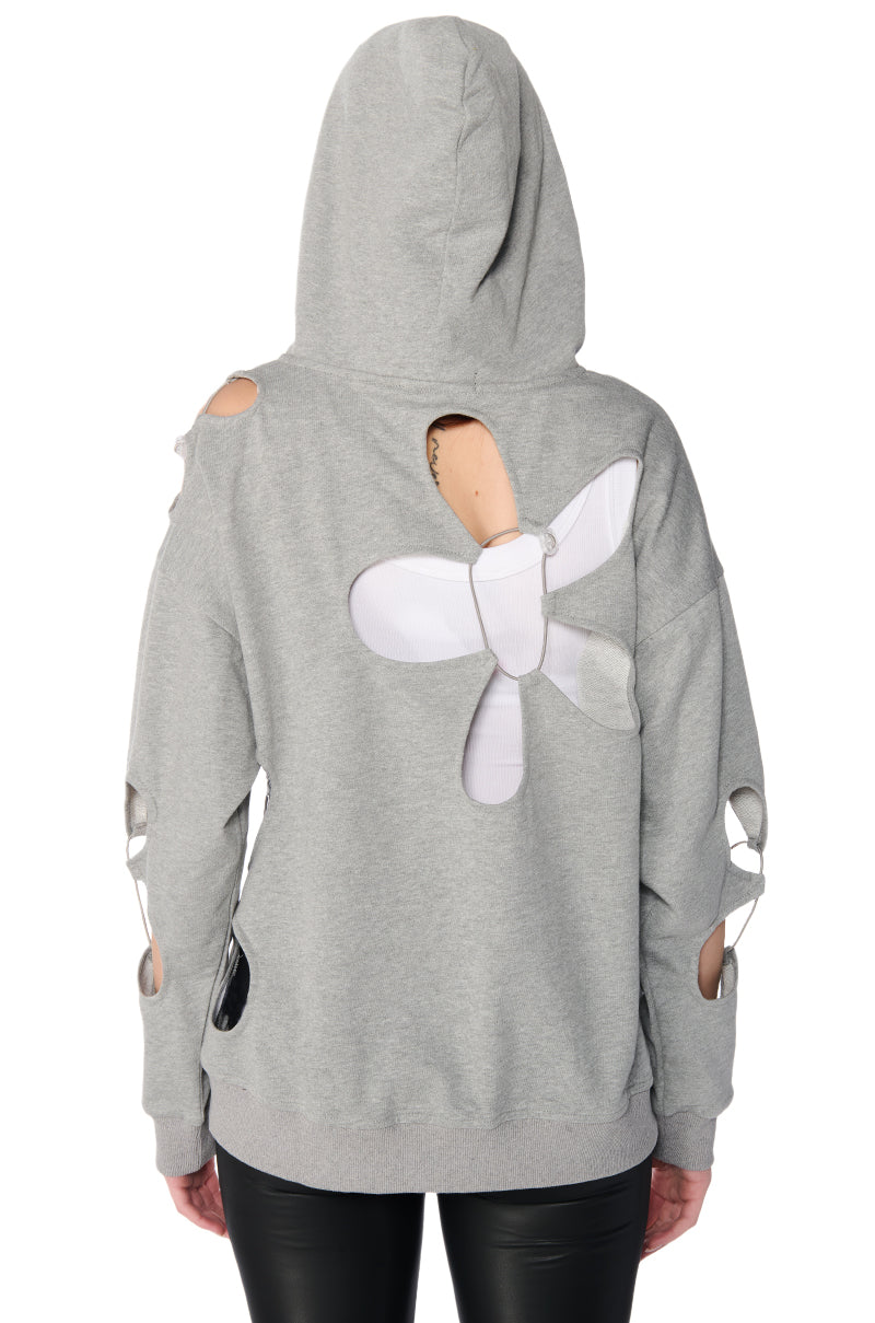 Full View Parker Cut Out Hoodie